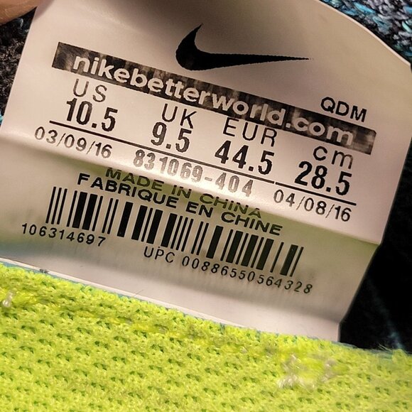 Nike Free RN Flyknit Ocean Fog Blue Gray Running Shoes 831069-404 Men's 10.5 - Picture 11 of 11